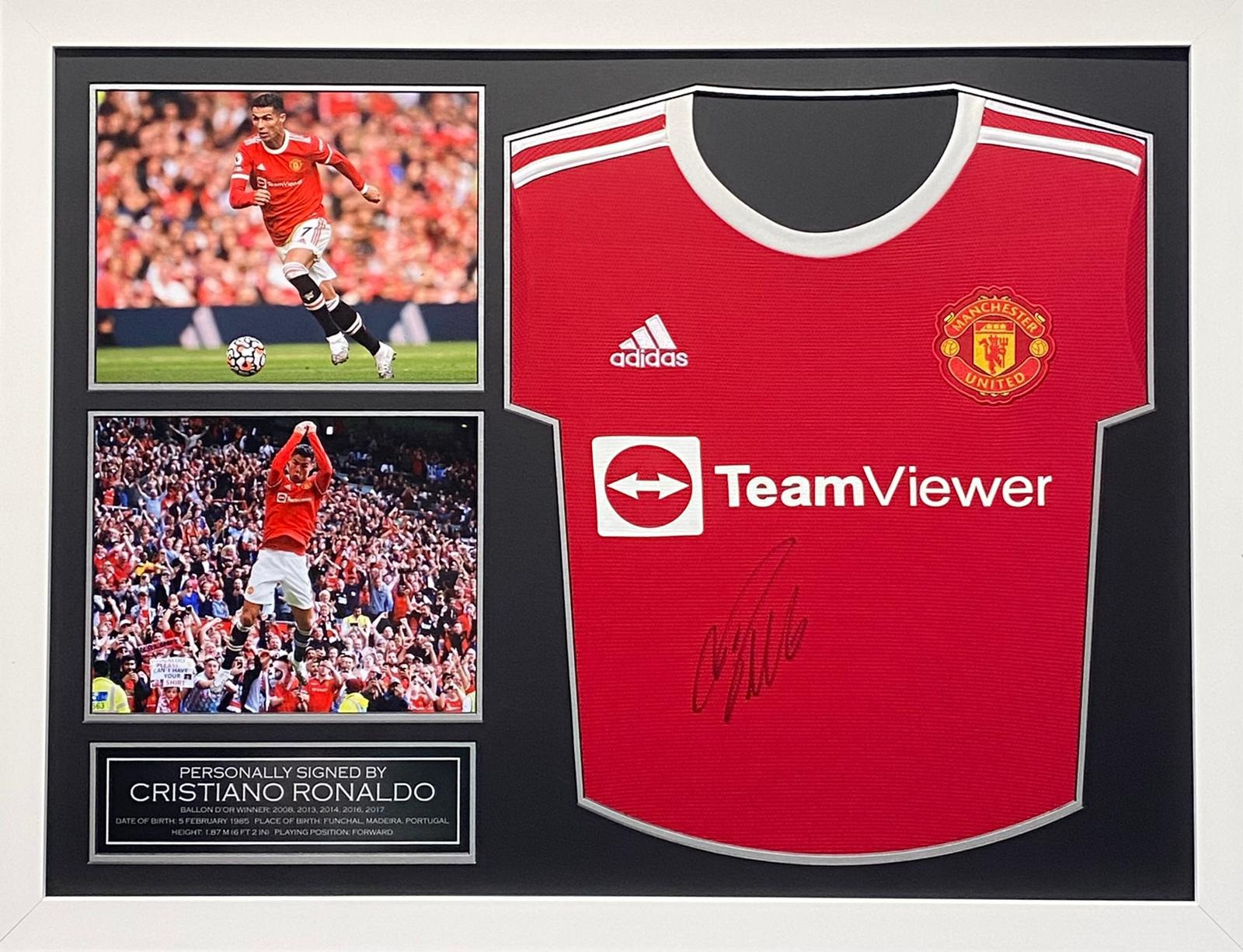 Cristiano Ronaldo Signed and Framed Man Utd Shirt