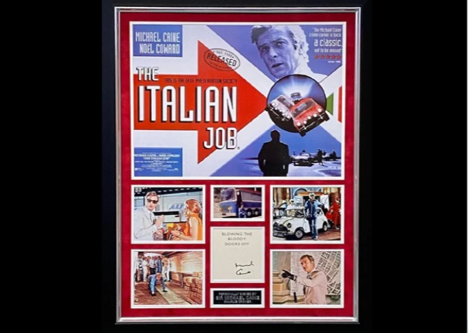 Italian Job Montage Signed by Sir Michael Caine