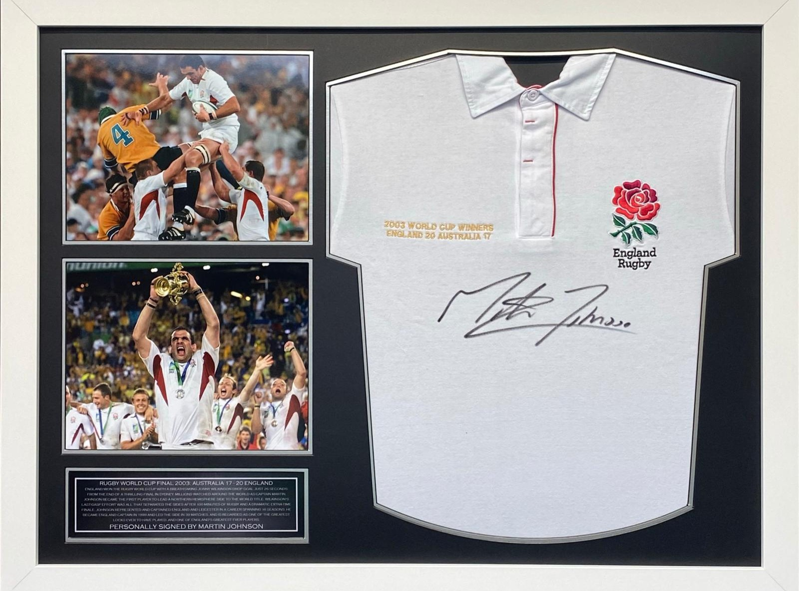 Martin Johnson Framed and Signed Montage